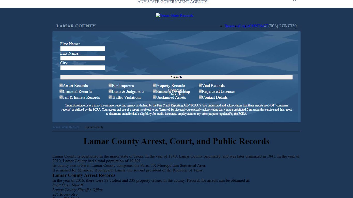 Lamar County Arrest, Court, and Public Records